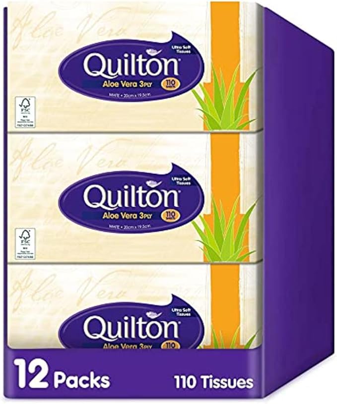 Quilton 3-Ply Aloe Vera Facial Tissues 12 boxes